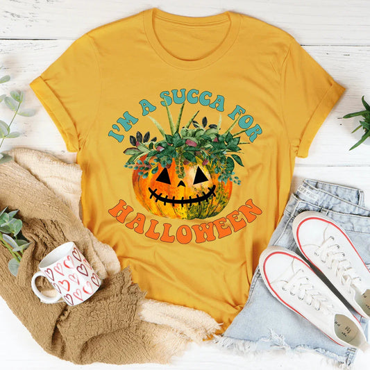 Halloween Succa Graphic Tee Soft Lightweight T-Shirt Peachy Sunday