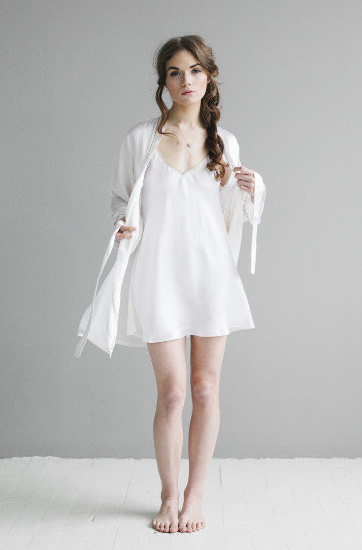 Silk Shiny Satin Robe Classic Silk Robe