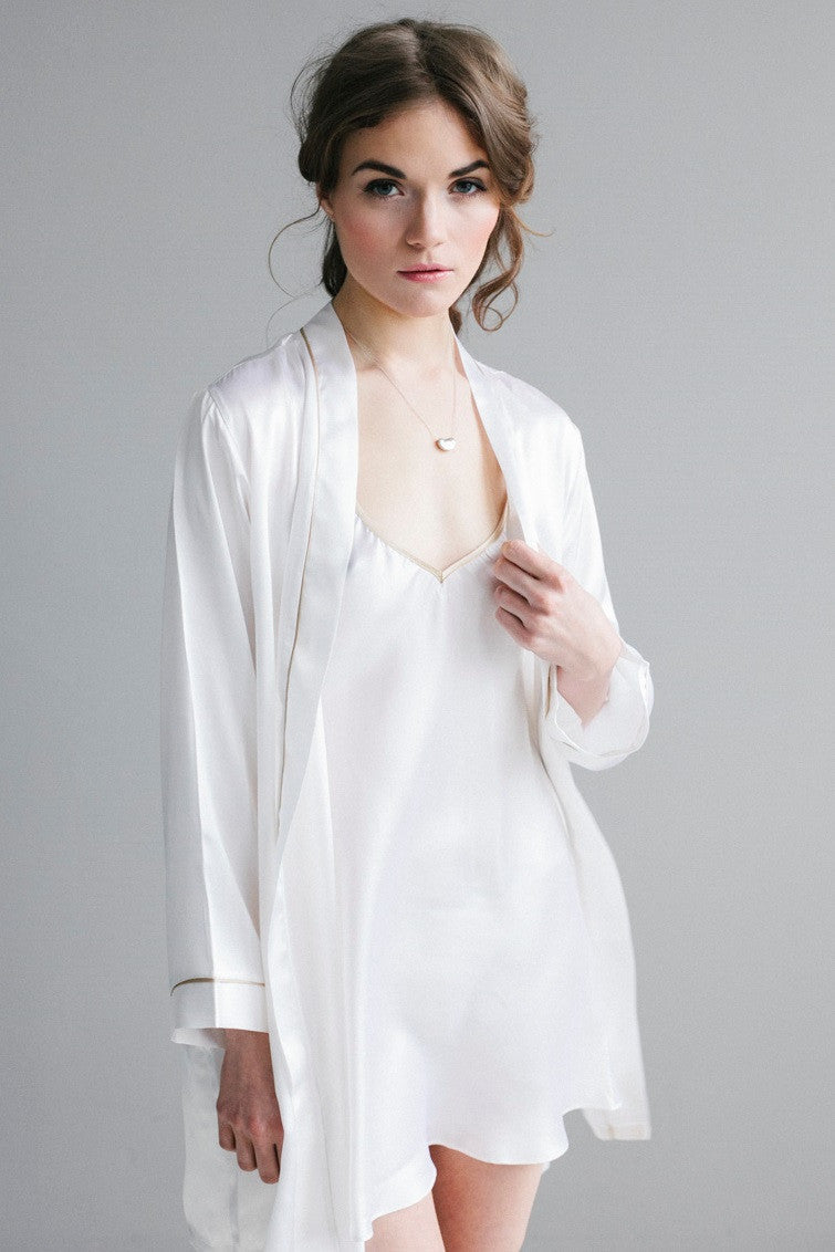 Silk Shiny Satin Robe Classic Silk Robe