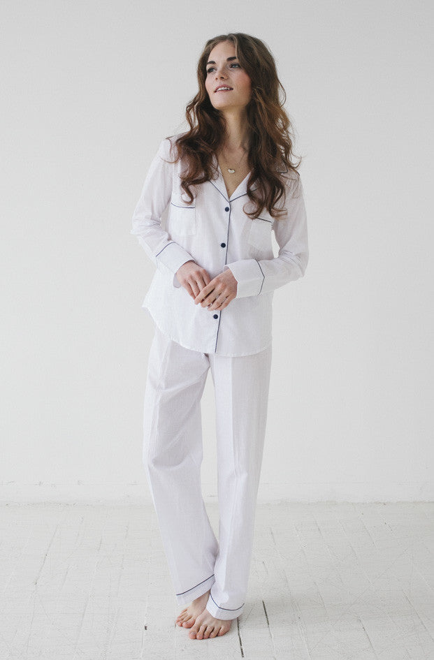 SALUA Classic Pajama in Woven Cotton