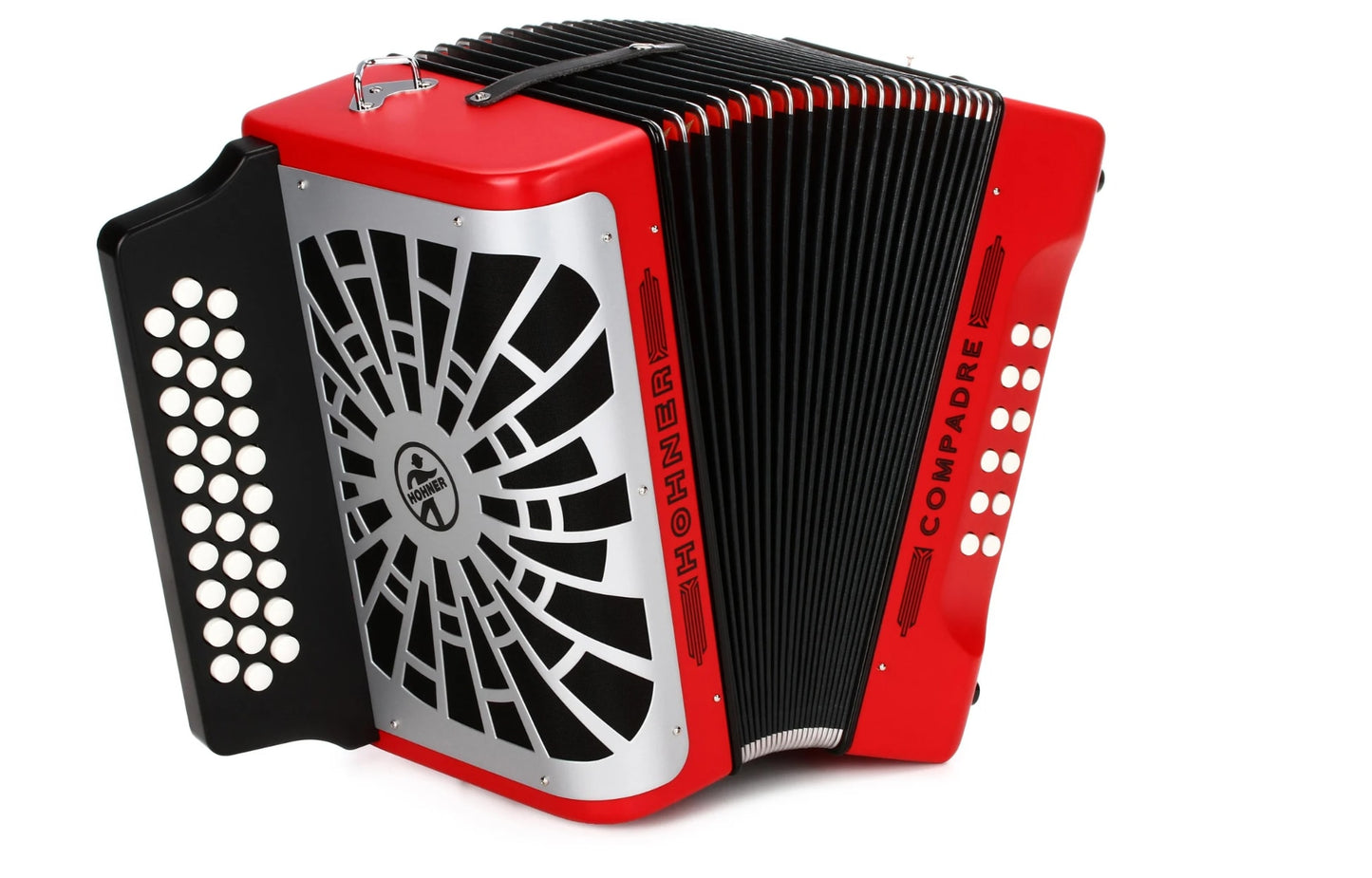 Hohner Compadre Red Diatonic Accordion Keys of F/Bb/Eb