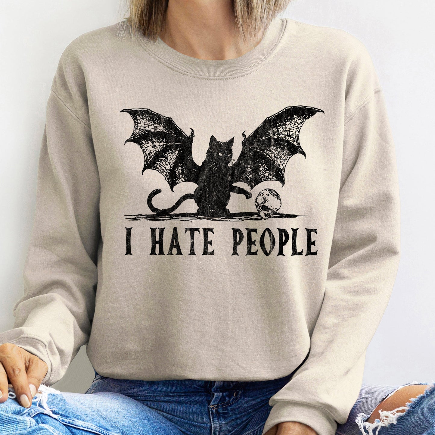 I Hate People Halloween Sweatshirt Unisex Cotton Polyester Blend Refinery No. 1