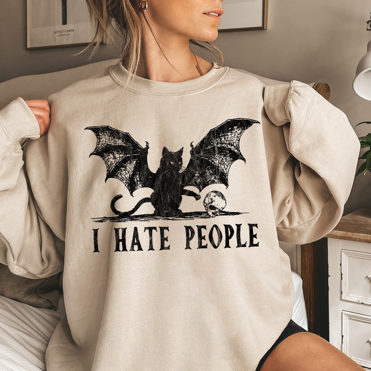I Hate People Halloween Sweatshirt Unisex Cotton Polyester Blend Refinery No. 1