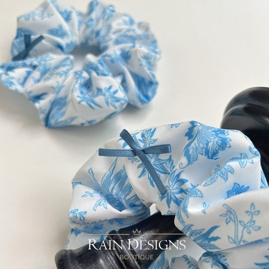 Coconut Leaf Printed Cotton Scrunchie Hair Tie