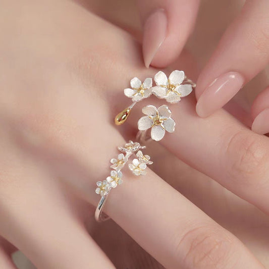 Forget Me Not 18K Gold Plated Flower Ring S925 Silver