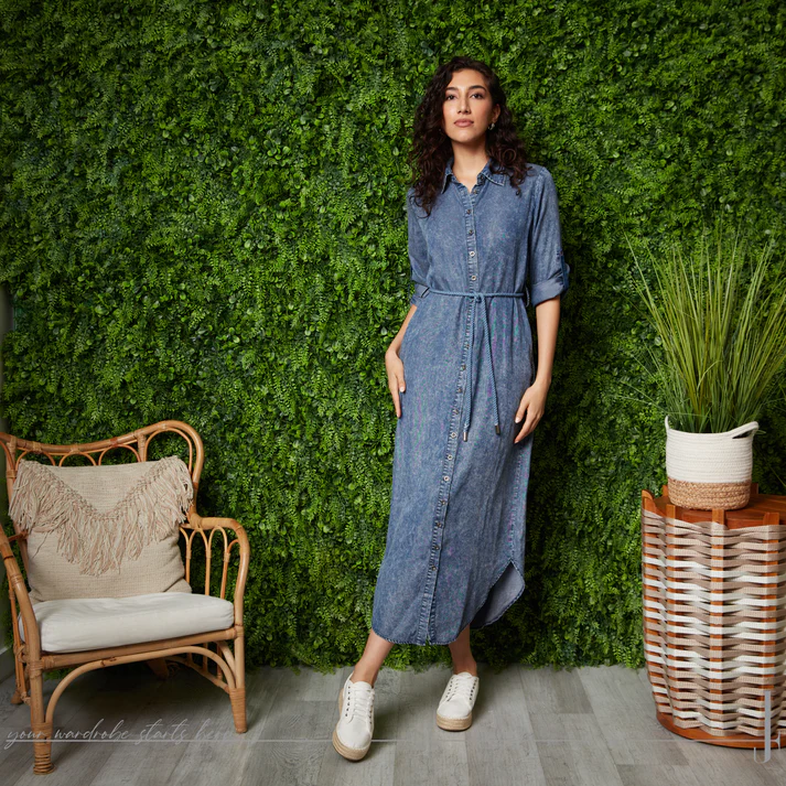 Ilanit Mineral Wash Denim Dress Japparel
