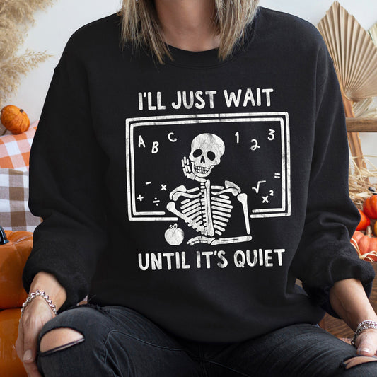 I'll Just Wait Vintage Halloween Sweatshirt Cozy Unisex Sweatshirt Refinery No. 1