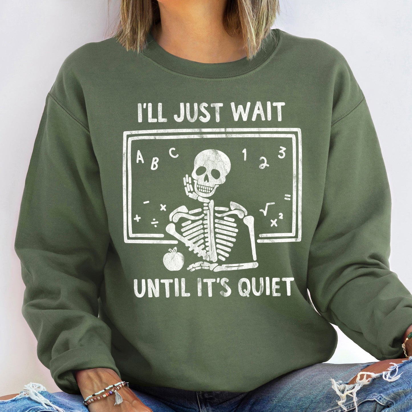 I'll Just Wait Vintage Halloween Sweatshirt Cozy Unisex Sweatshirt Refinery No. 1