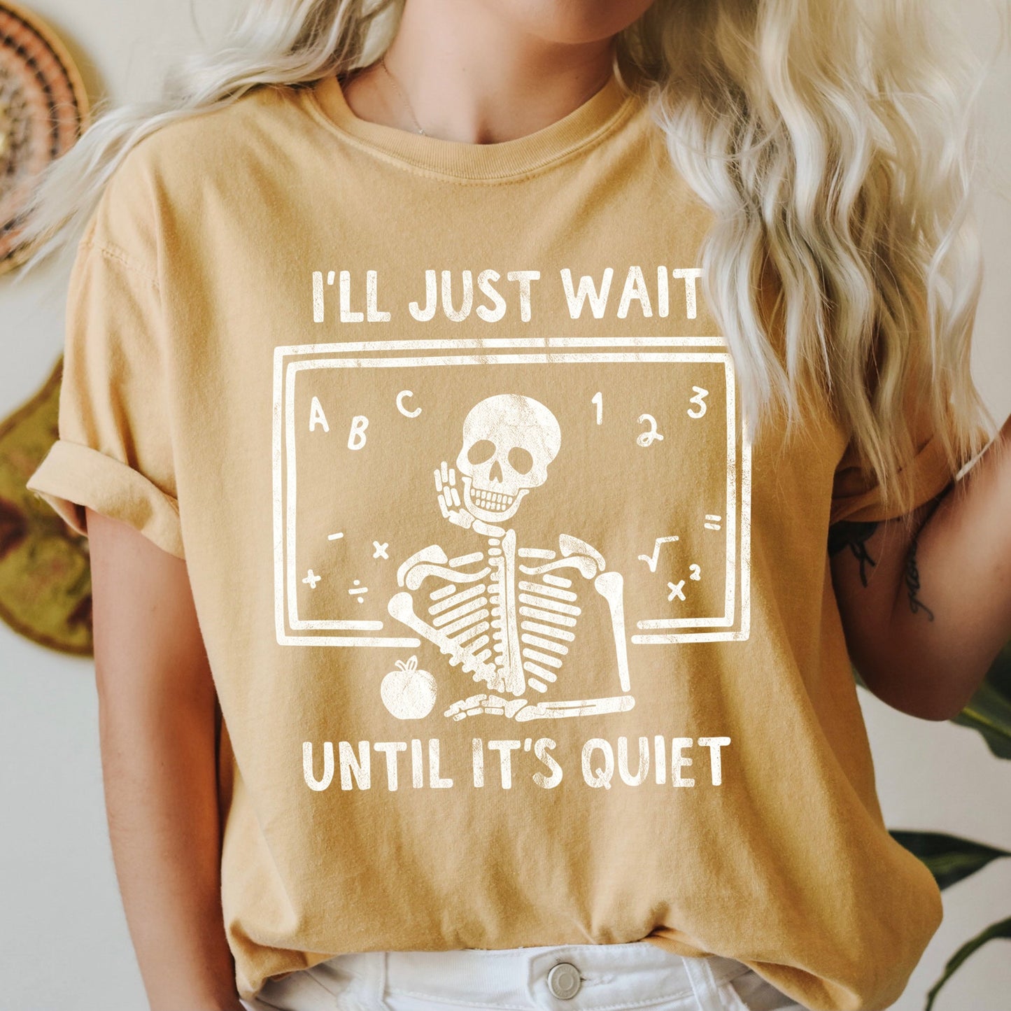 Retro Halloween Comfort Colors TShirt Teacher I'll Just Wait Until It's Quite