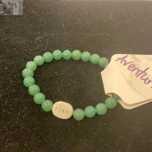 Aventurine 8mm Beads Bracelet with Stainless Steel Spacer Hope Bracelet