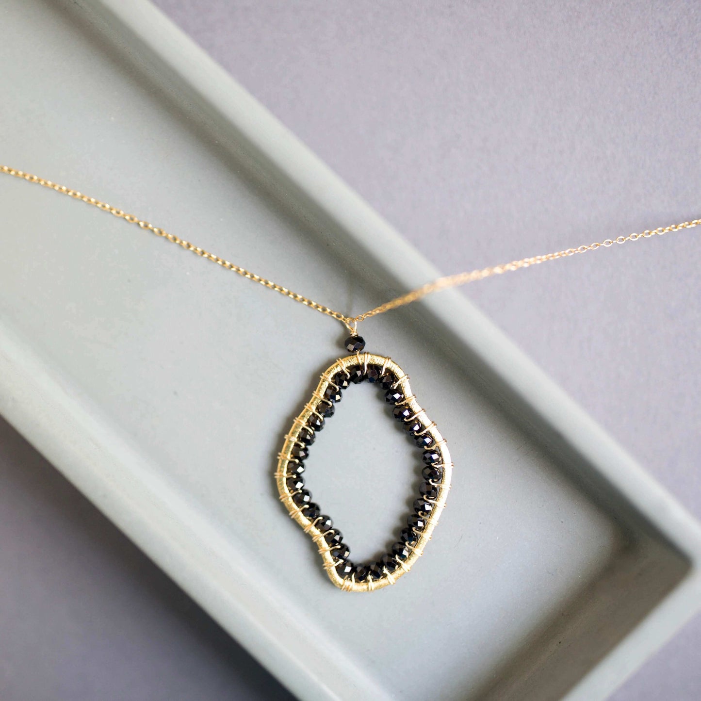 Black Spinel Unique Amorphous Jewelry Set PARKEN JEWELRY