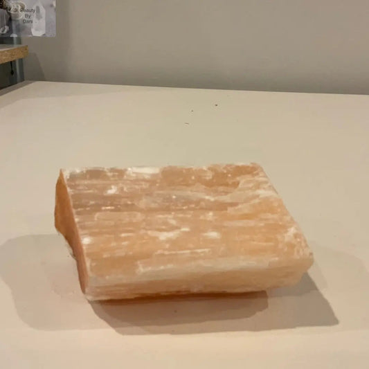 Peach Selenite Rectangular Crystal 0.514 kg Beauty by Dani