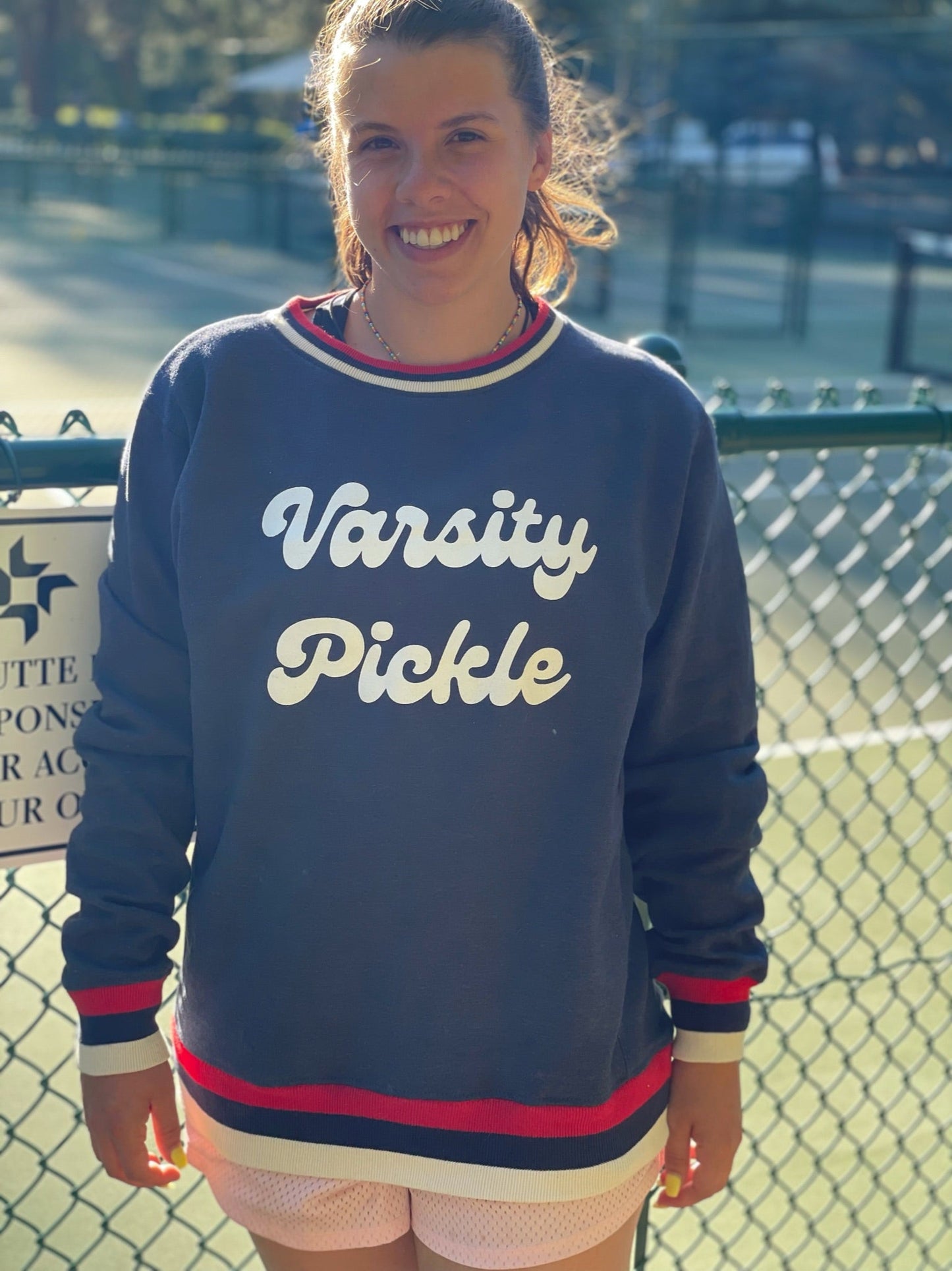 Oversized Vintage Varsity Pickleball Sweatshirt Unisex