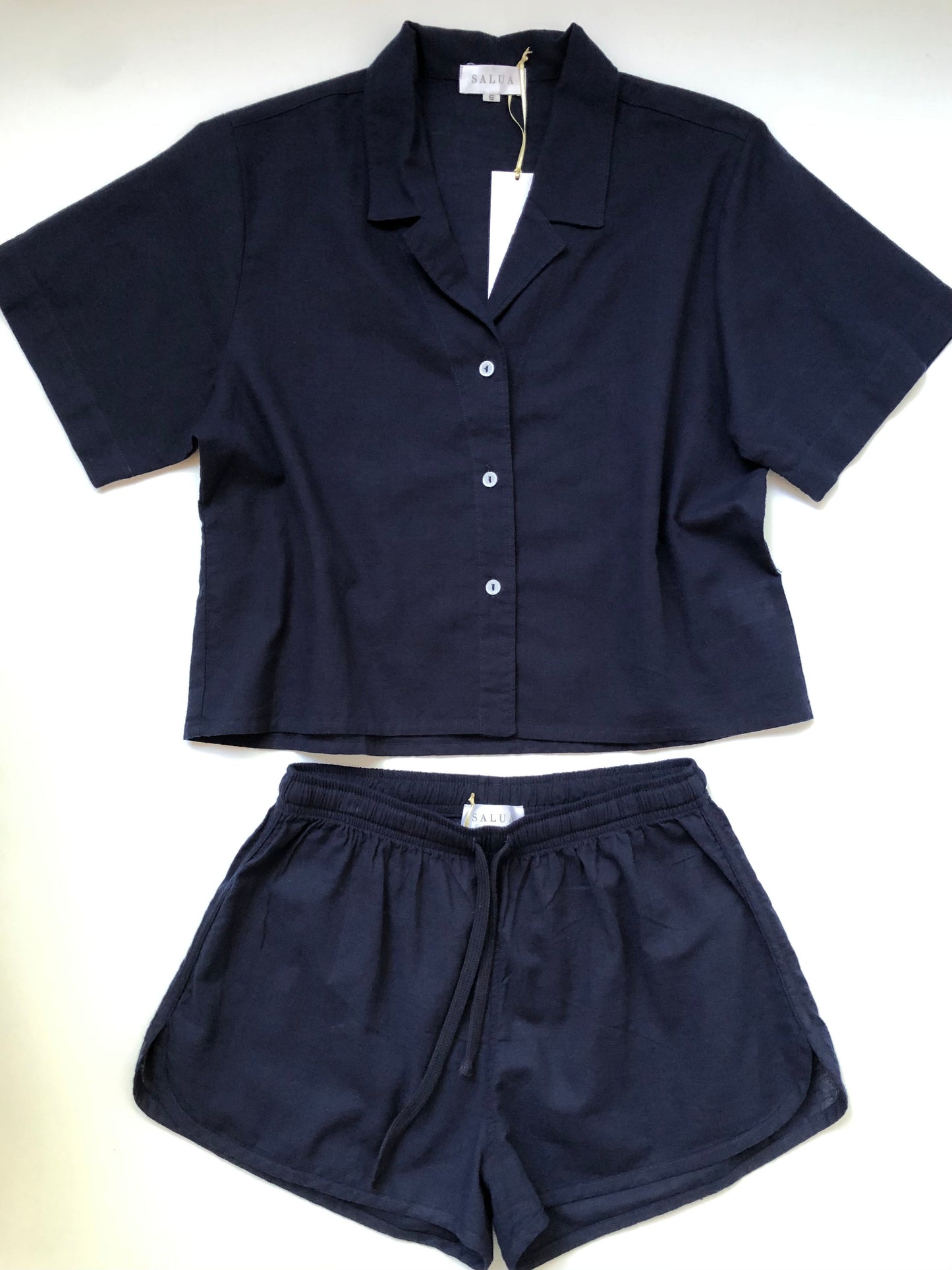Cropped Button Down Top 100% Cotton Salua Lingerie