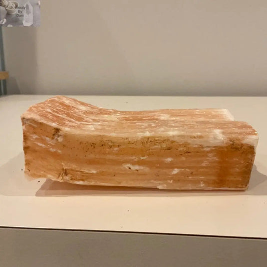 Peach Selenite Rectangular Crystal 0.932 kg Healing Stone