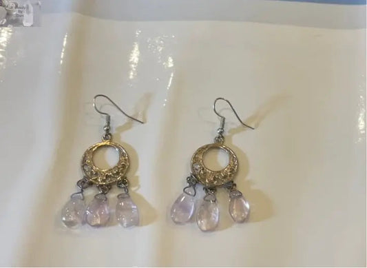 Elegant Amethyst Hypoallergenic Earrings with Stainless Steel Posts