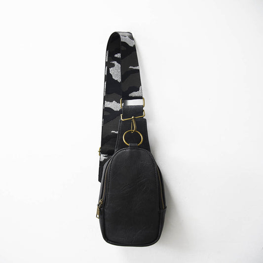 Isla Sling Bag Dark Gray with Guitar Strap Babs+Birdie