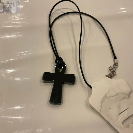 Hematite Ankh Necklace Confidence and Stability Jewelry