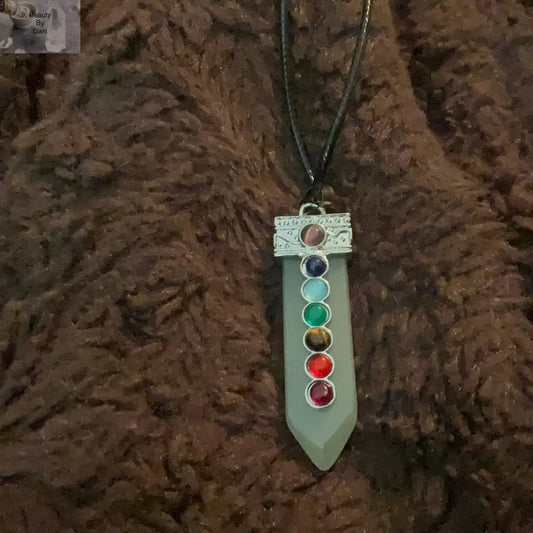Aventurine Chakra Necklace 7 Chakra Stones Pendant