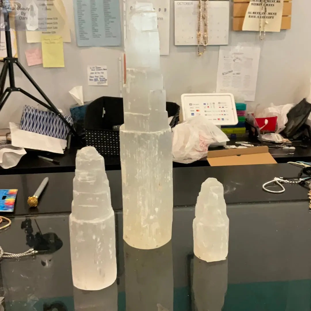 Selenite Natural Tower Crystal Healing Decor