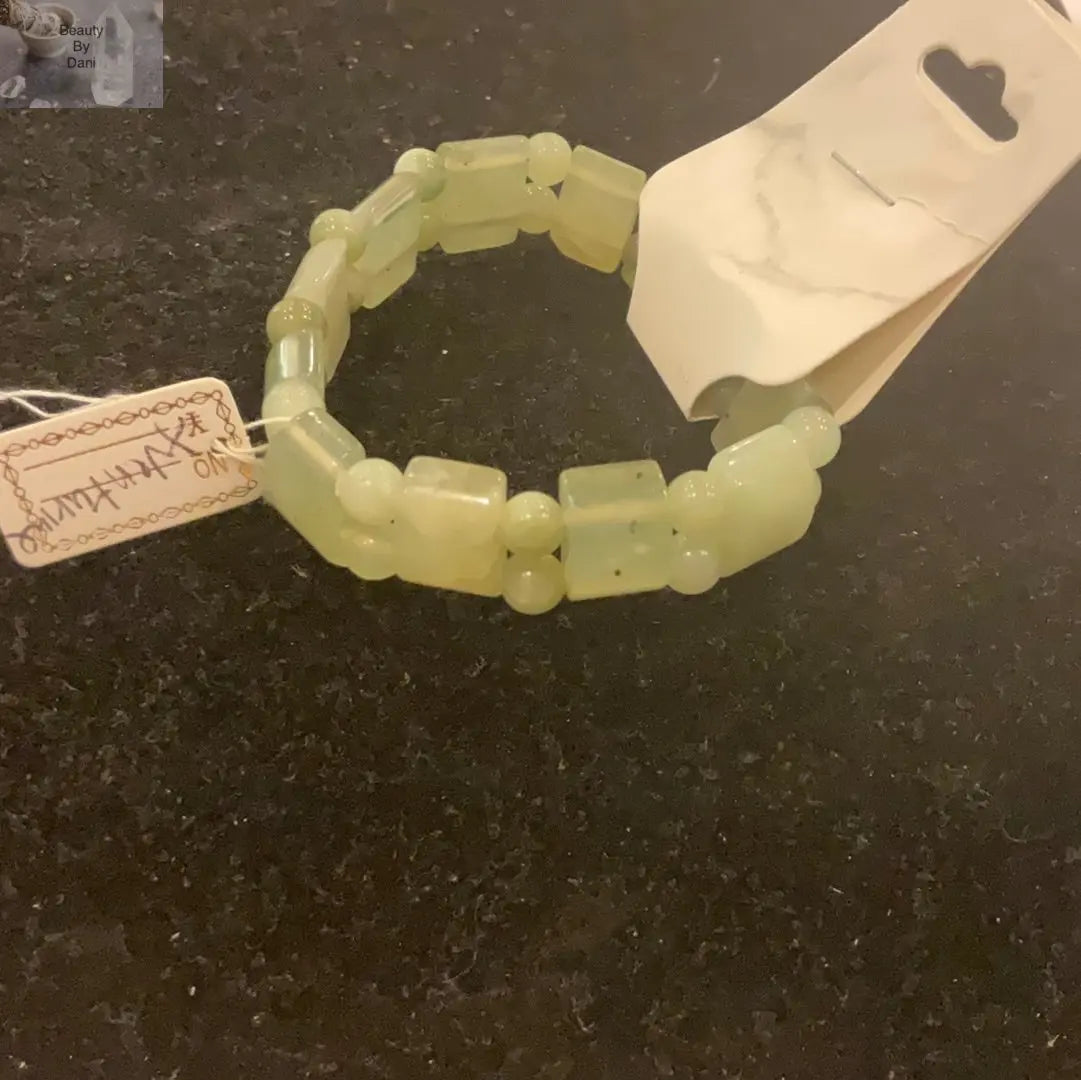 Green Aventurine 6mm Square Bead Bracelet