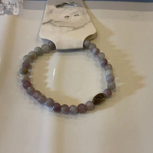 Amethyst 6mm Love Bracelet with Stainless Steel Spacer