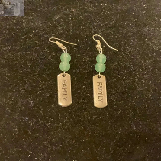 Aventurine Green Family Earrings with Hypoallergenic Posts