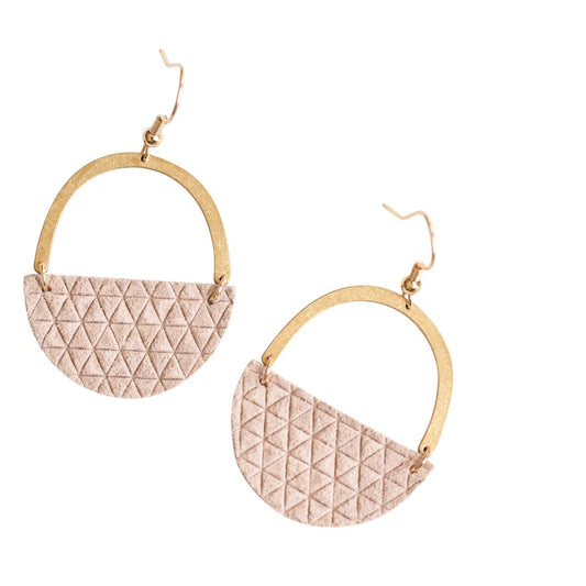 Leather Pink Hoop Earrings Jo Earrings Lipgloss