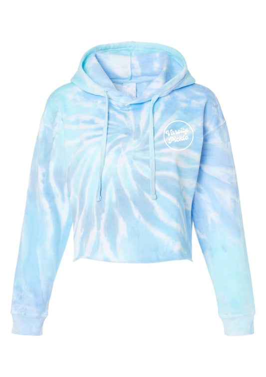Tie-Dye Cropped Lightweight Sweatshirt Women's Varsity Pickle