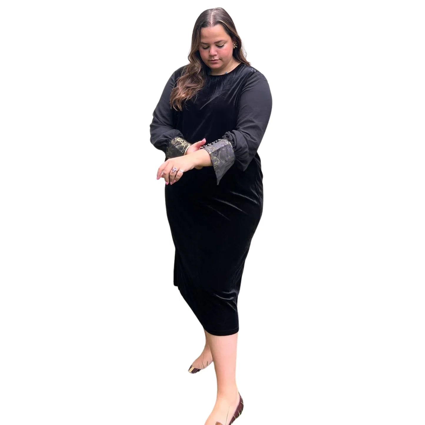 Black Velvet Plus Size Dress The Noble Dress Swuun