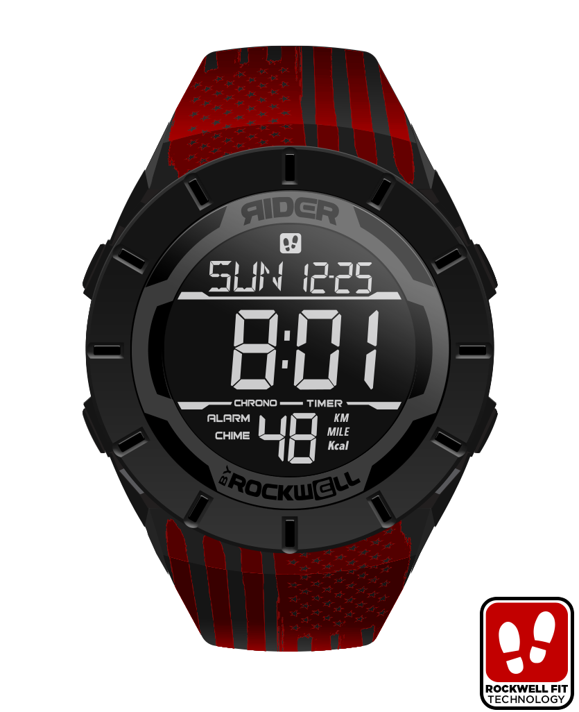 Coliseum Fit Assault Red Edition Phantom Black Watch Rockwell Time
