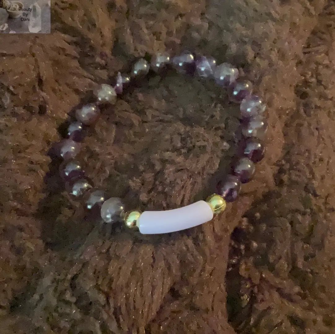 Natural 8mm Amethyst Healing Gemstone Bracelet