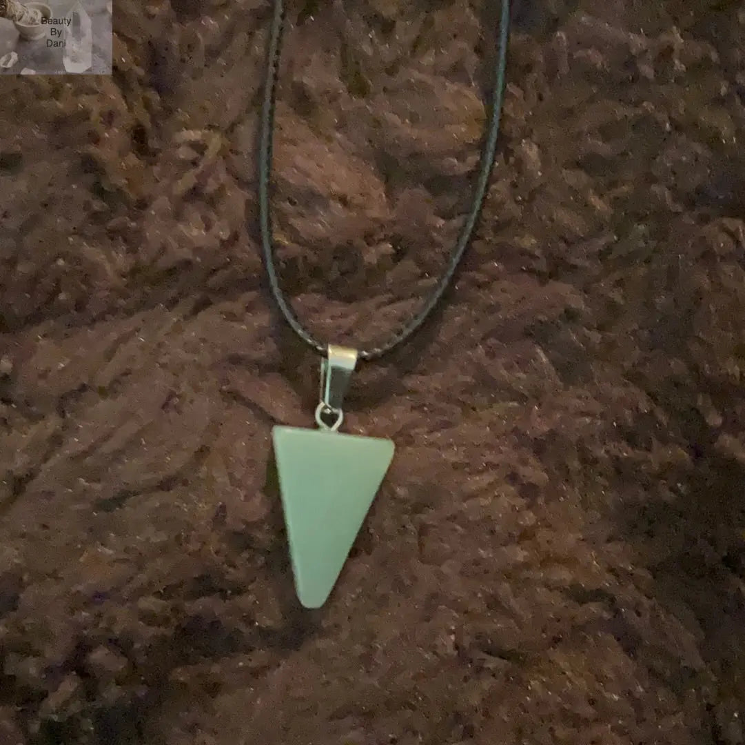 Aventurine Triangle Pendant Necklace Elegant 1.5-inch Pendant by Beauty by Dani