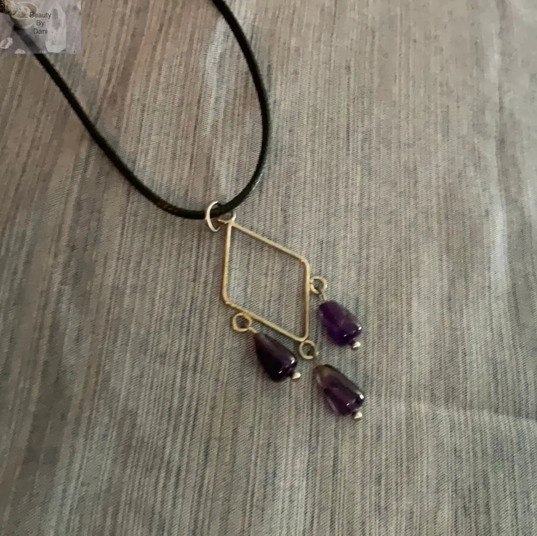 Handcrafted Amethyst Necklace Calmness and Balance Jewelry Beauty by Dani