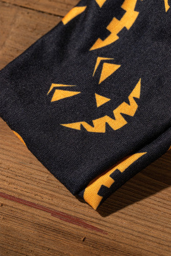 Pumpkin Faces Printed Wide Sport Headband