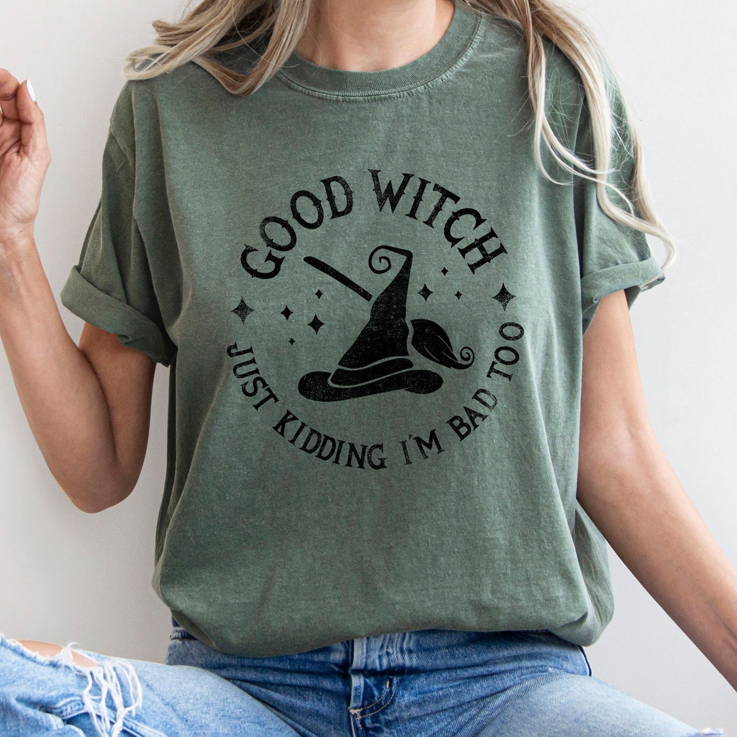 Retro Halloween Comfort Colors Tshirt Good Witch
