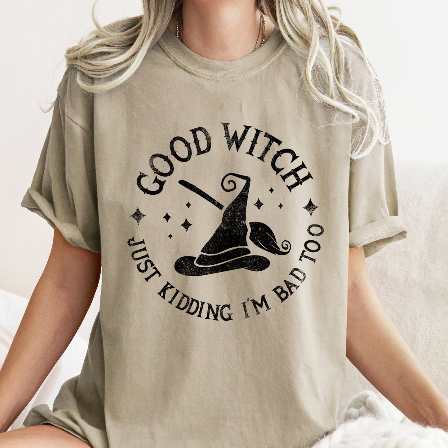 Retro Halloween Comfort Colors Tshirt Good Witch