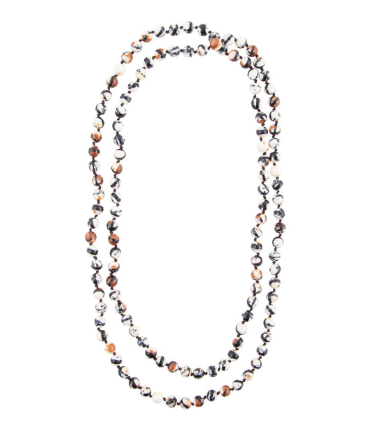 Immeasurable Jasper Black and White Wrap Necklace