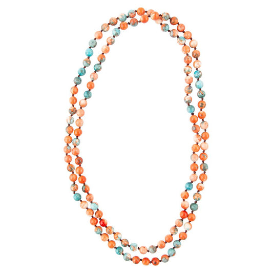 Immeasurable Orange and Blue Ocean Jade Necklace
