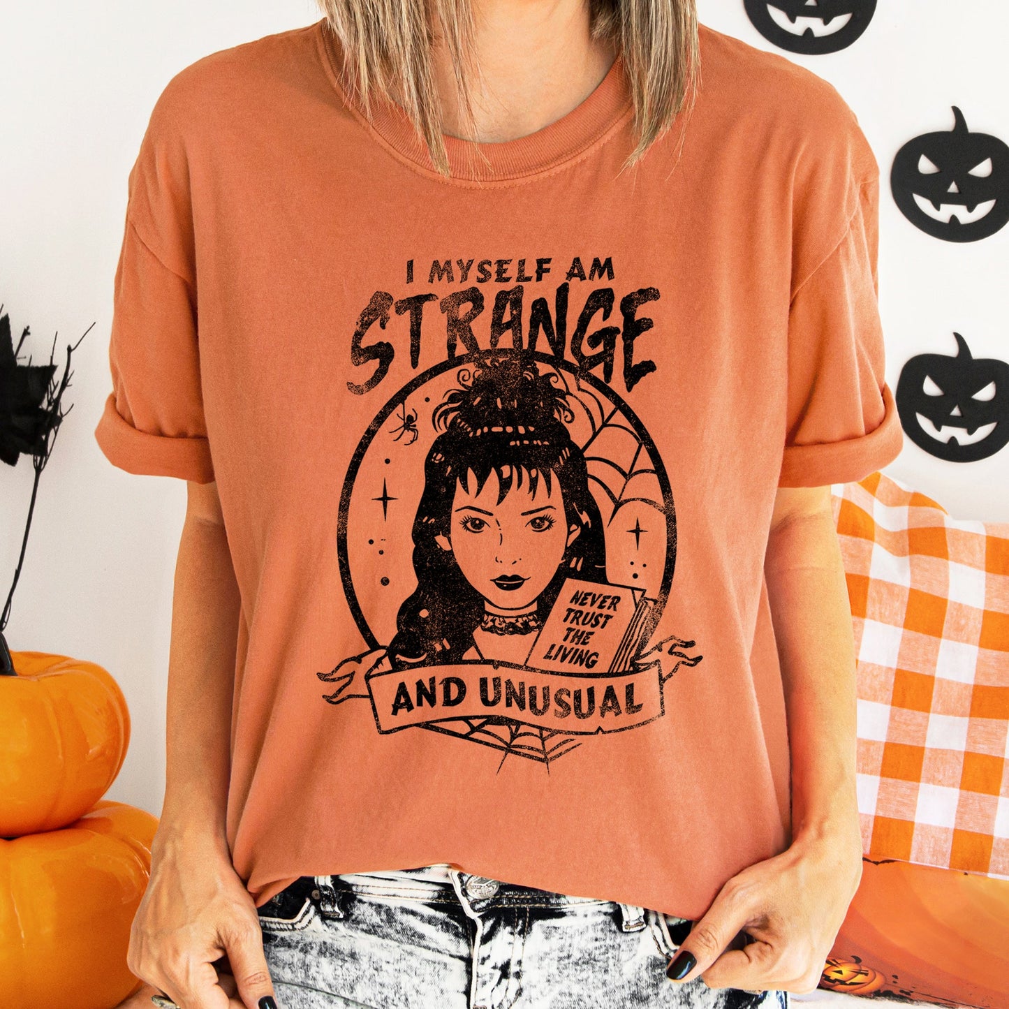 I Myself Am Strange And Unusual Retro Halloween Comfort Colors T-shirt