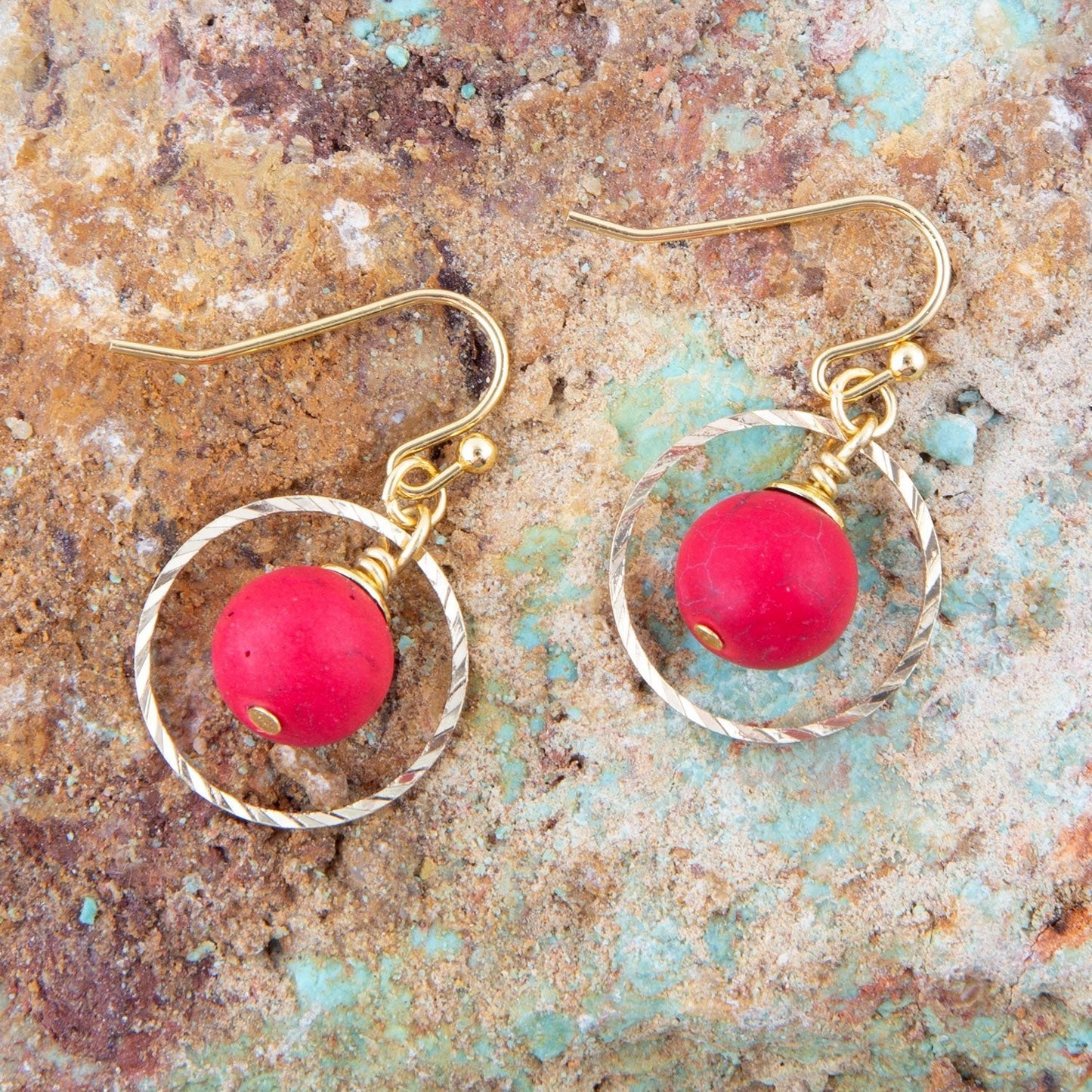 Red Magnesite Earrings Handcrafted Jewelry In The Loop