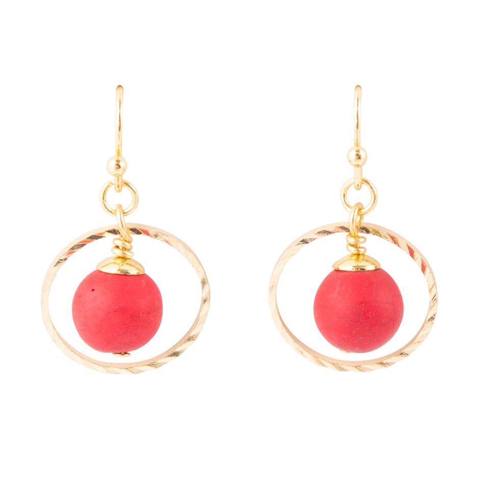 Red Magnesite Earrings Handcrafted Jewelry In The Loop