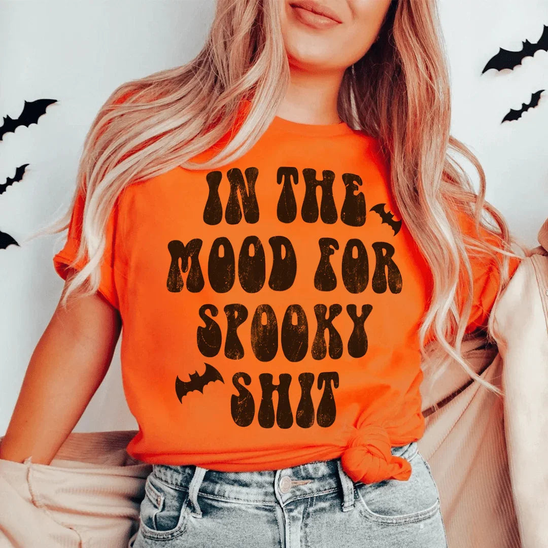 In The Mood Halloween Tee Soft Lightweight T-Shirt Peachy Sunday