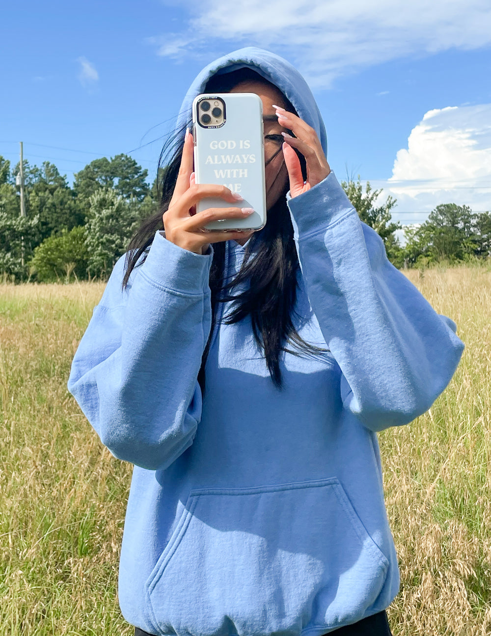 Blue God is Always With Me Durable Phone Case