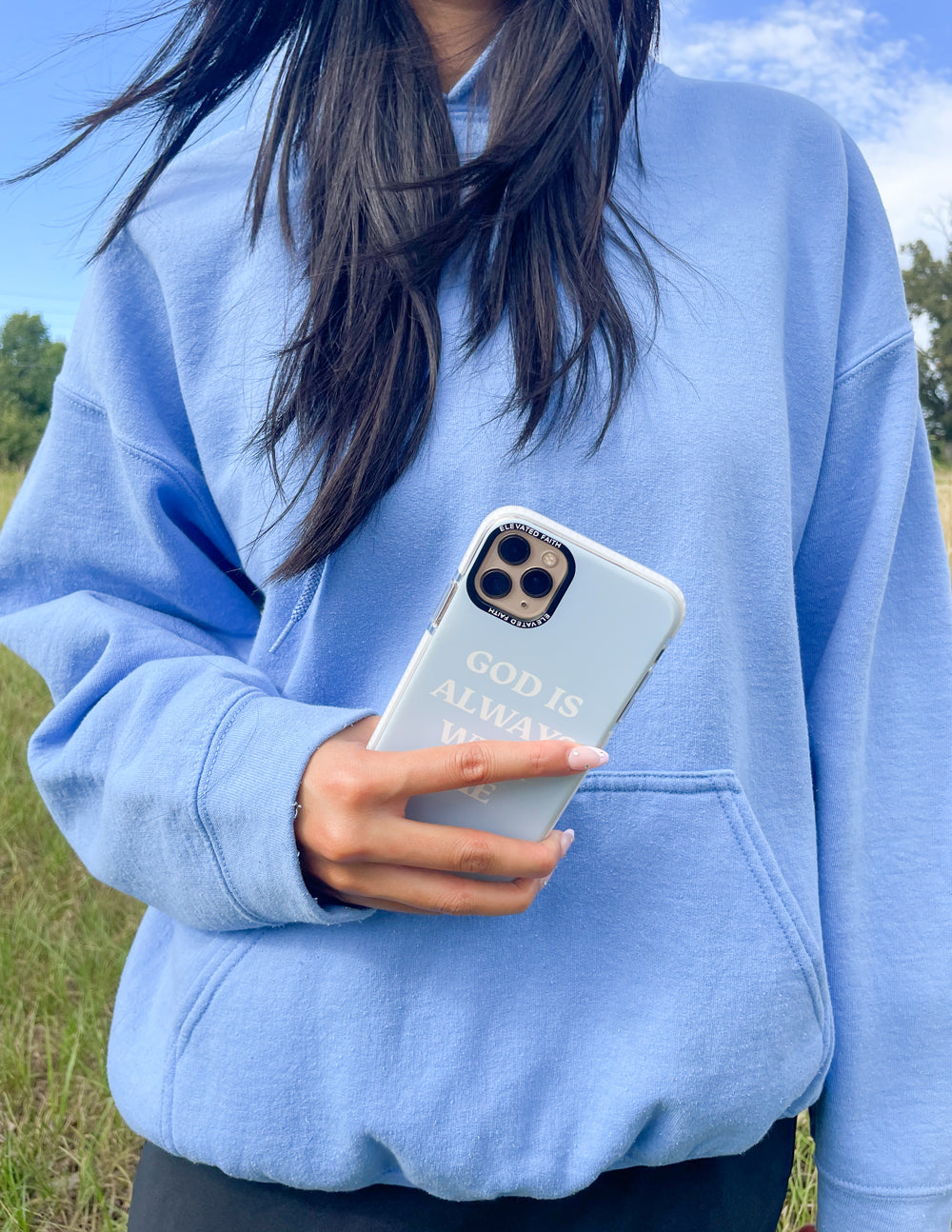 Blue God is Always With Me Durable Phone Case