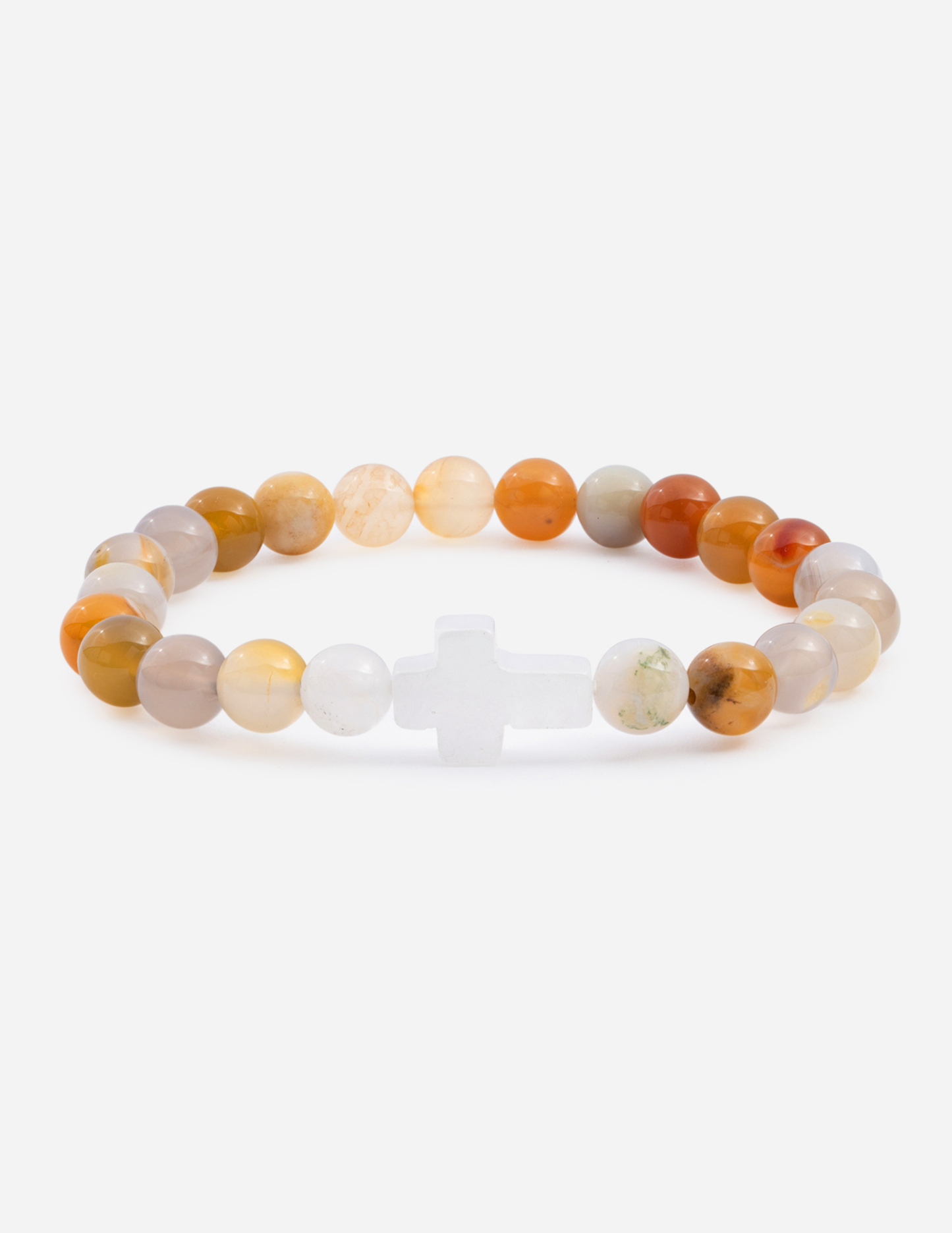 Israel Colored Stones White Crystal Cross Bracelet