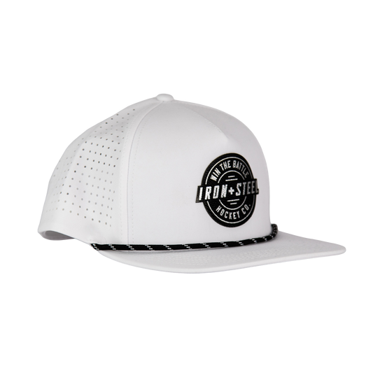 Win The Battle White Snapback Hat