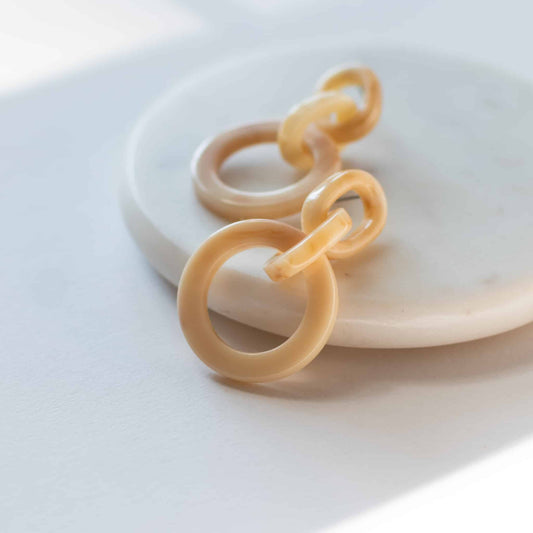 Ivory Lightweight Acrylic Earrings Hali Earrings