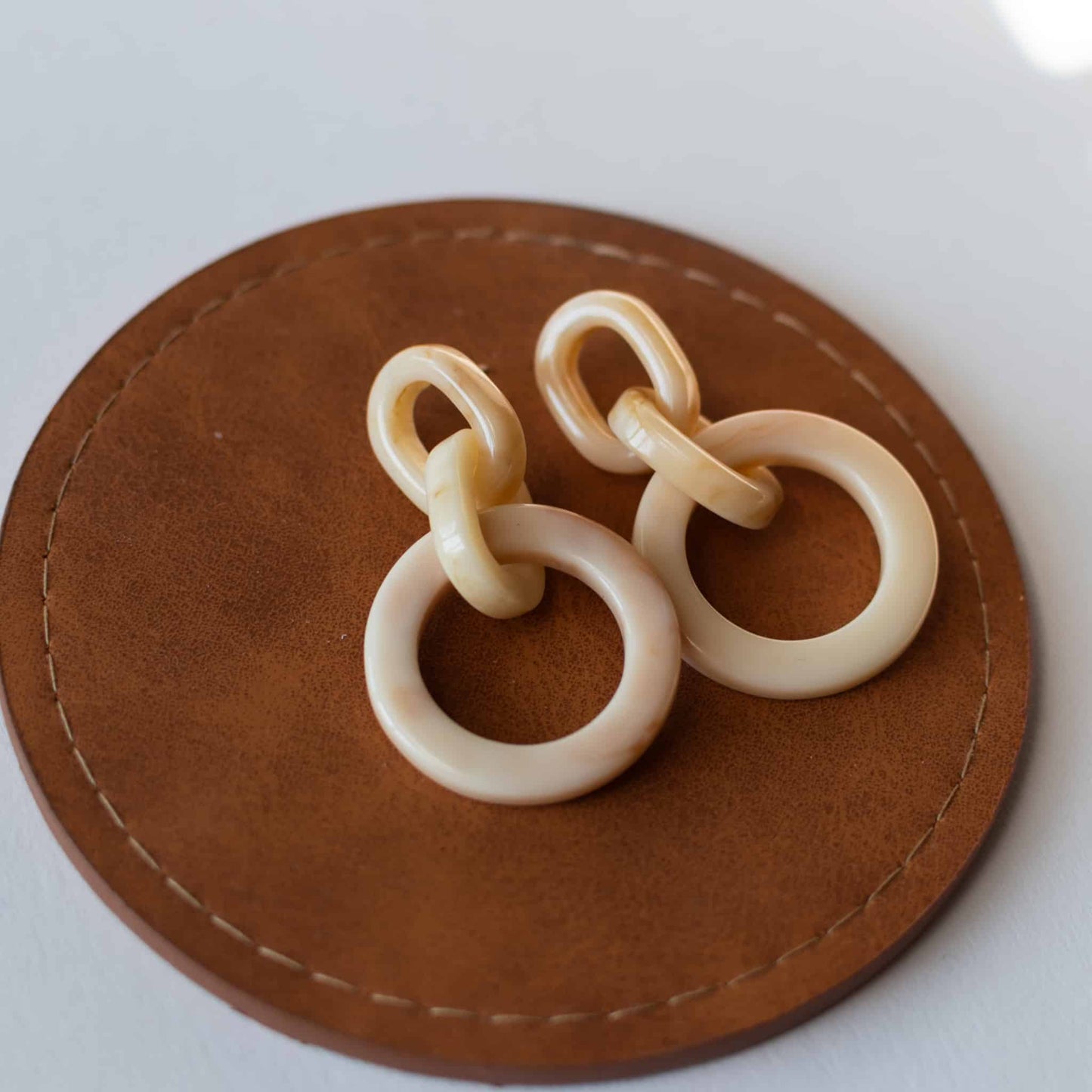 Ivory Lightweight Acrylic Earrings Hali Earrings