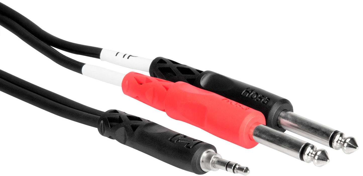 3.5mm Stereo TRS to Dual 1/4" TS Cable 10FT Hosa CMP-159
